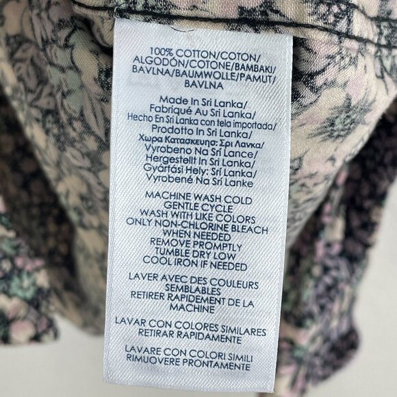 Chaps Womens Plus XXL No Iron Floral Button Up Shirt Long Sleeve Blouse Top - Picture 4 of 11